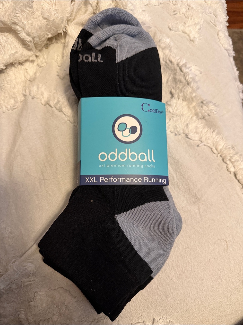 Oddball XXL Performance Running Socks - Black & Light Gray